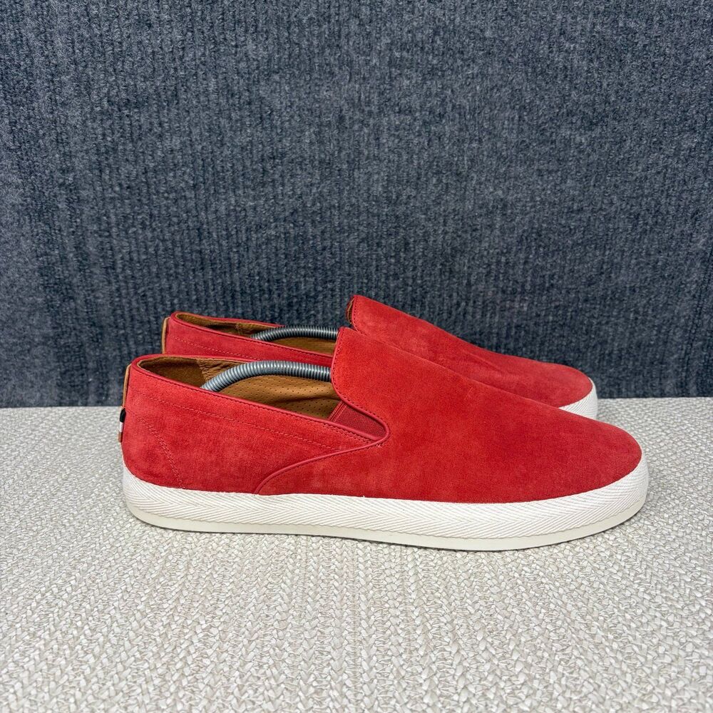 Allen Edmonds Holden Beach Slip On Casual Shoes Red Suede Loafer Mens 13 D